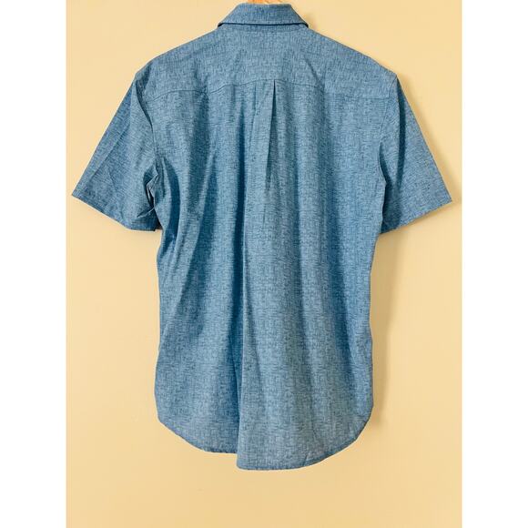 NEW NWT $158 johnnie-O Avin Jersey Knit Button Up Shirt Maliblu Blue Size S - Picture 7 of 8